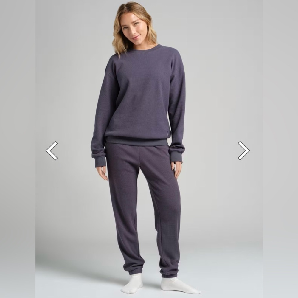 COMFRT- Stone Blue Waffle Long Sleeve and Pants SET- XL
